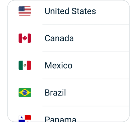 TurboVPN connect step 2, choose VPN server location